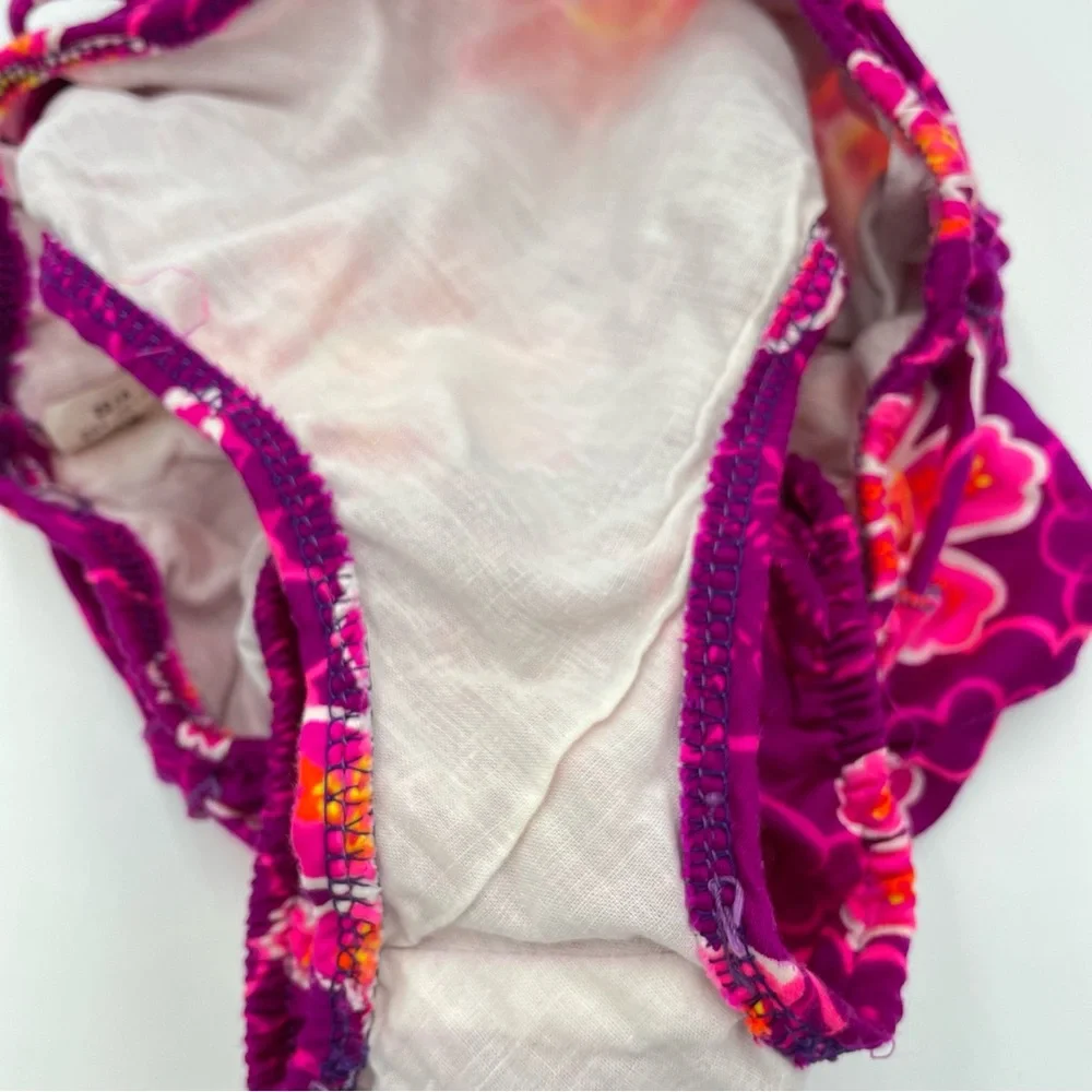 Vintage Hawaiian Bikini Bottom Floral Tropical Tie 1970s Swimsuit Bathing‎ Suit
